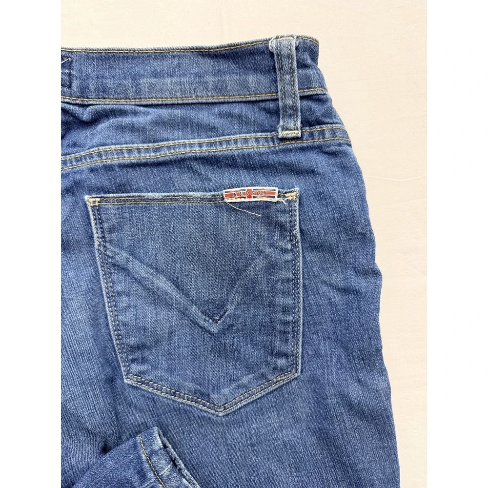Hudson‎ Skinny Jeans Womens 25 Blue Med Wash Mid Rise Distressed 25x28.5 Denim